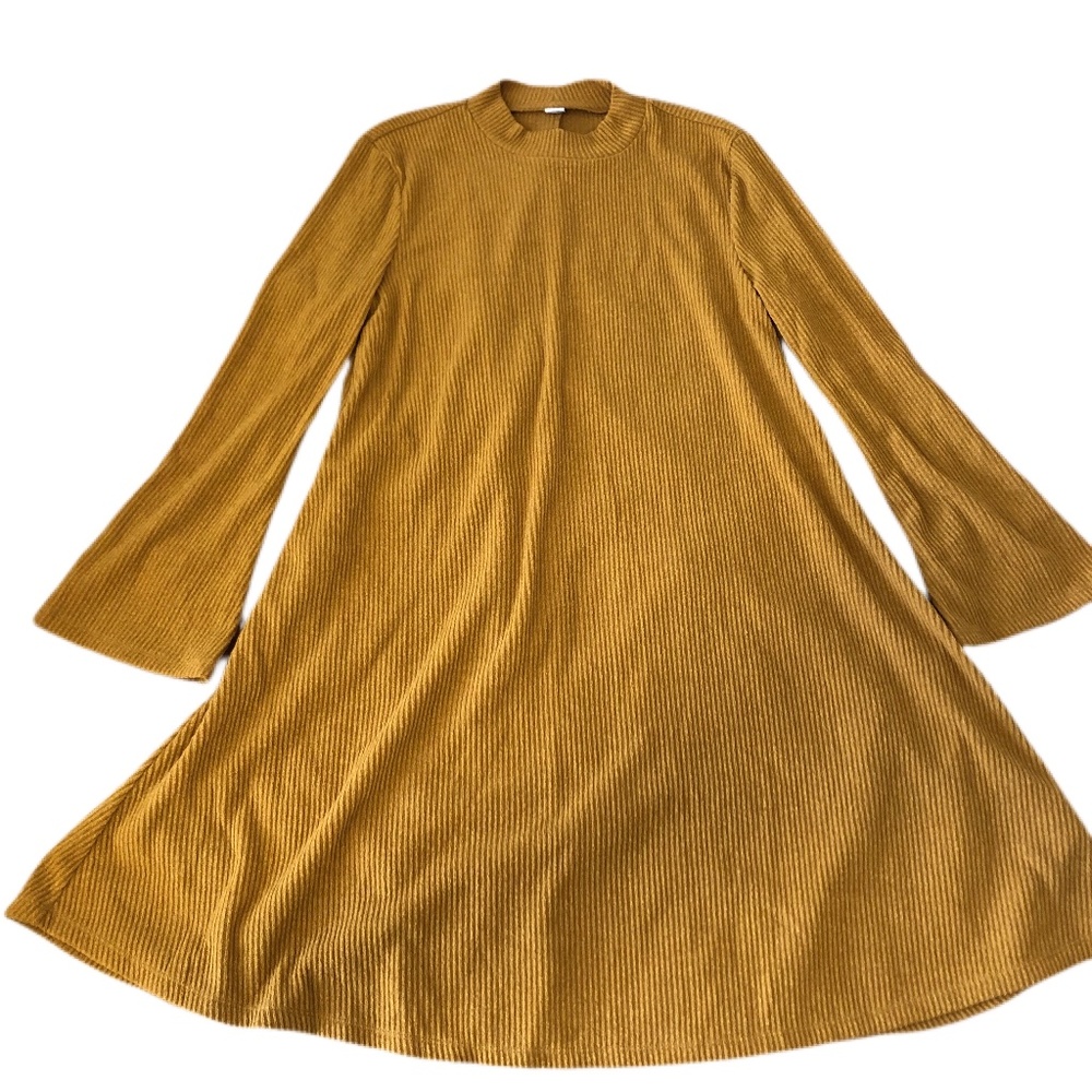 Old Navy Mustard 'Bell Bottom' Dress Size L